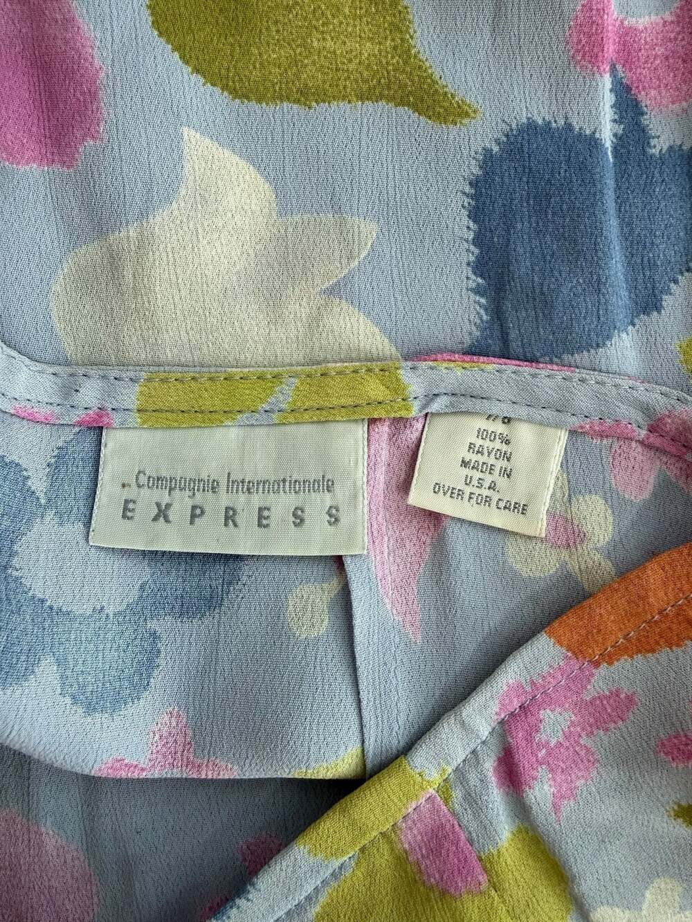 Compagnie Internationale EXPRESS Vintage Floral Print Rayon Mini Skirt - Picture 3 of 4